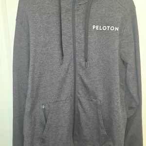 Peloton Full Zip Hoodie Sweatshirt Gray Together We Go Far Mens XL